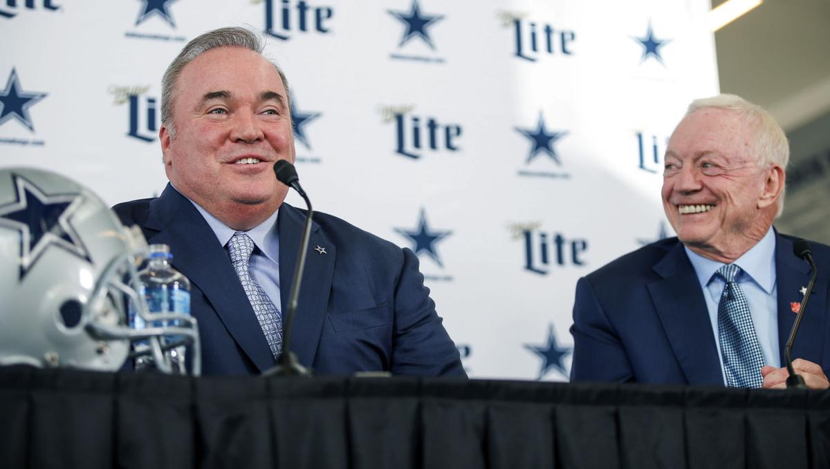 Mike McCarthy, Jerry Jones, intro newser, AP generic file photo