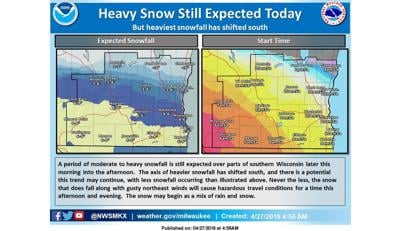 National Weather Service forecast graphic 4-27-19