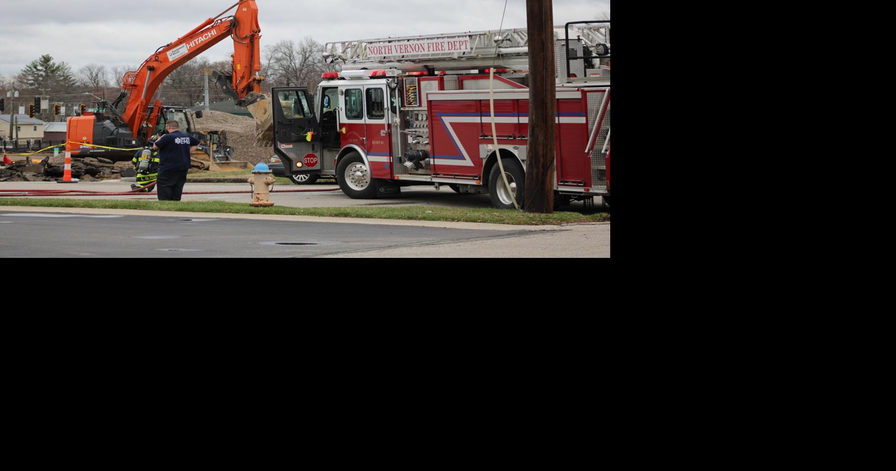 Businesses evacuated when gas main struck