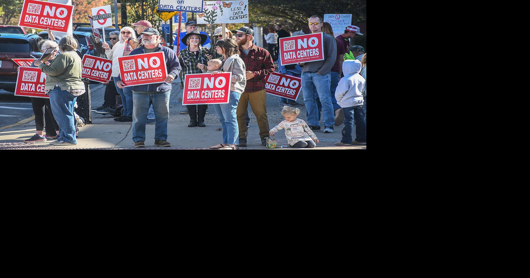 Rally attracts about 100 opposing data centers
