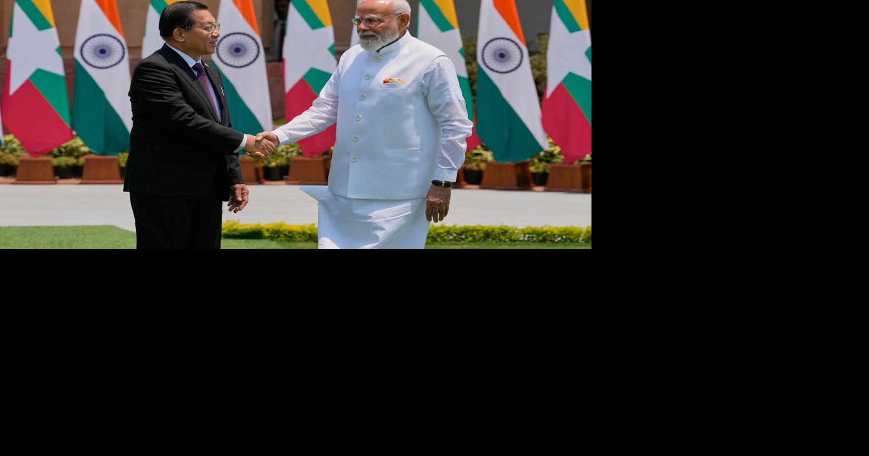 Modi meets Myanmar's military-backed president as India says engagement will continue
