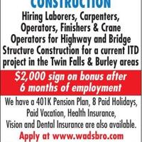 Wadsworth Brothers Construction - Ad from 2026-09-01