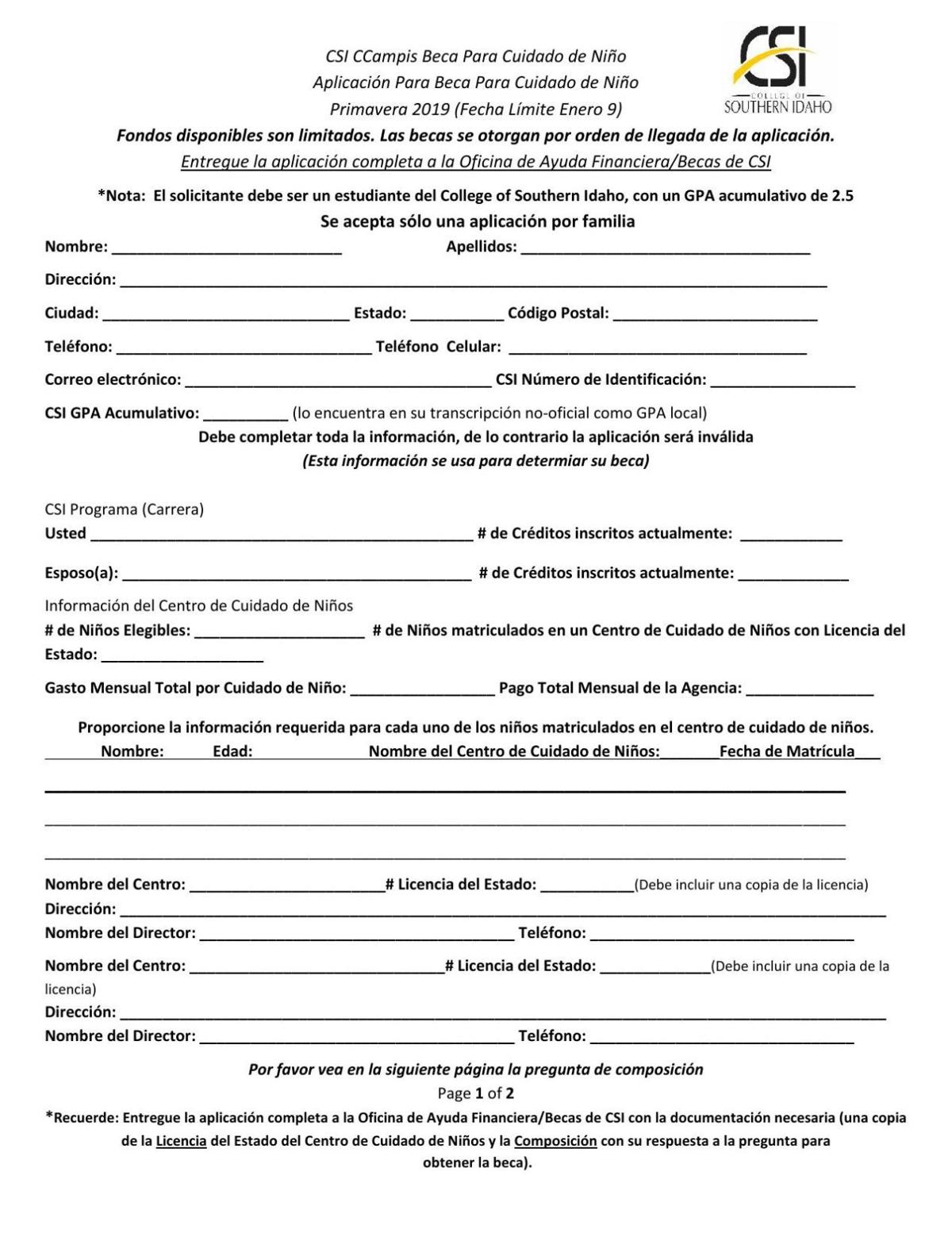 CSI students: Need help paying for child care? The college ...