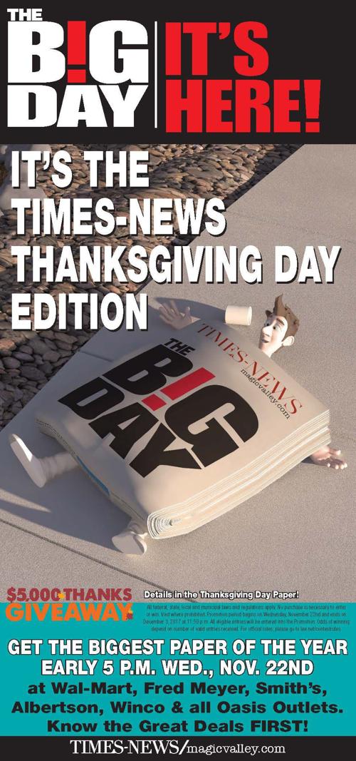 Get A Thanksgiving Day Paper And All Those Ads And Deals Today Local Magicvalley Com
