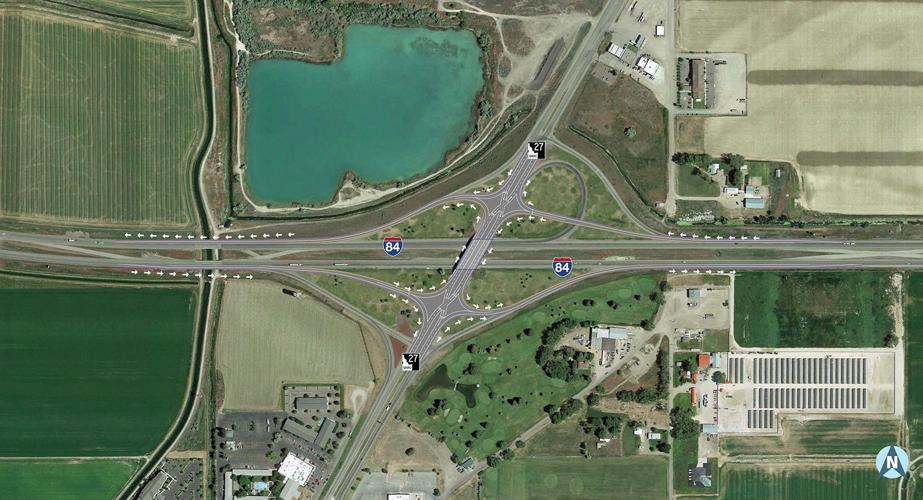 Burley option 4: diverging diamond