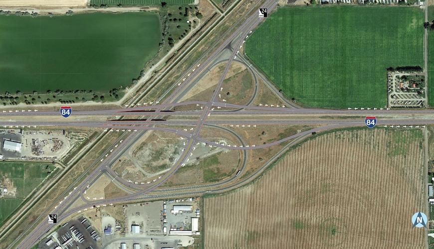 Heyburn option 2, tight diamond northbound Idaho 24