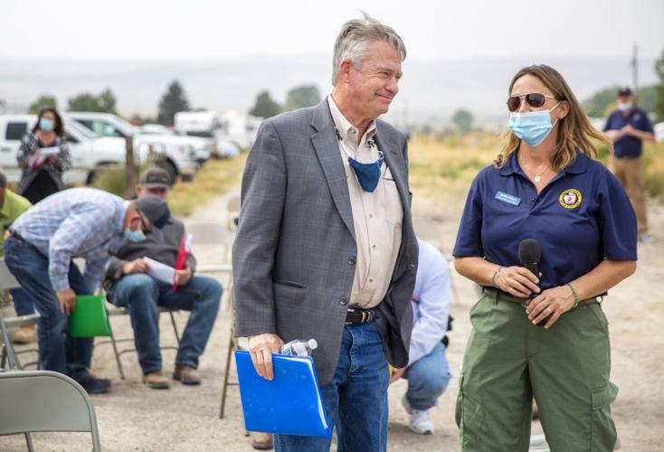 Gov. Little gets updated on Badger Fire