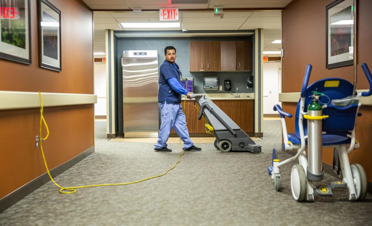 Cleaning the hospital