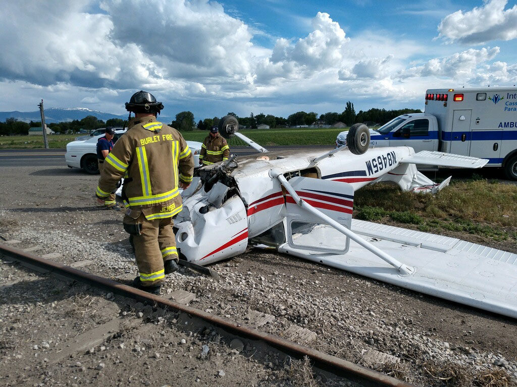Pilot walks with scratches after plane goes off runway, flips at Burley