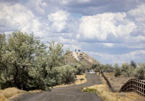 Visitors walk the edge of Evel Knievel history