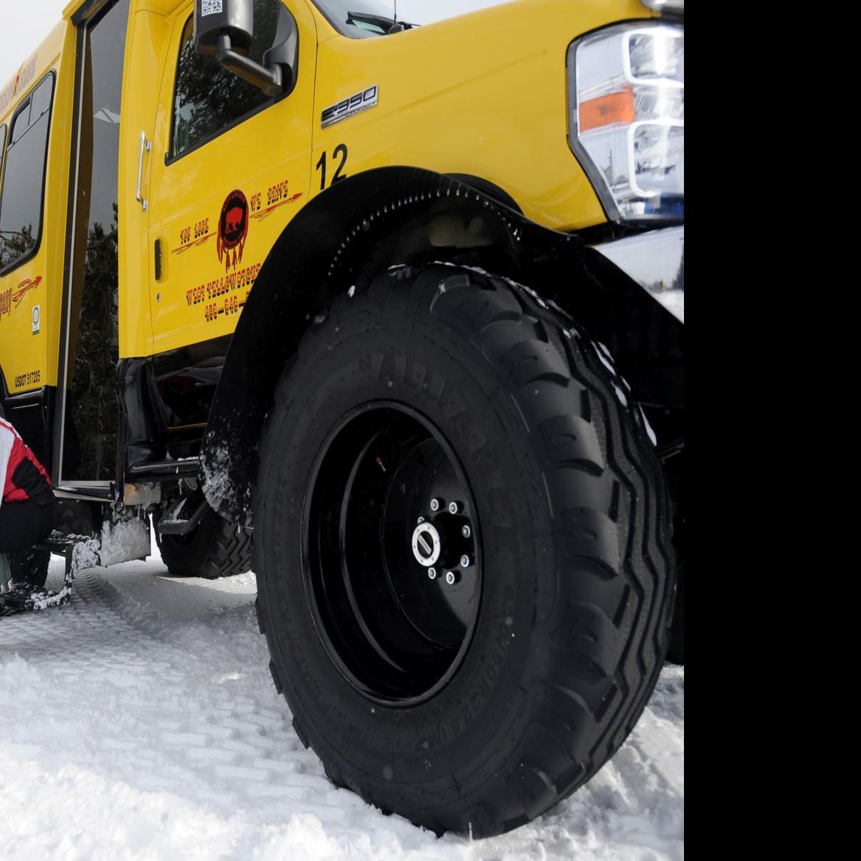 Yellowstone Snow Coach Company Testing Tires Over Tracks