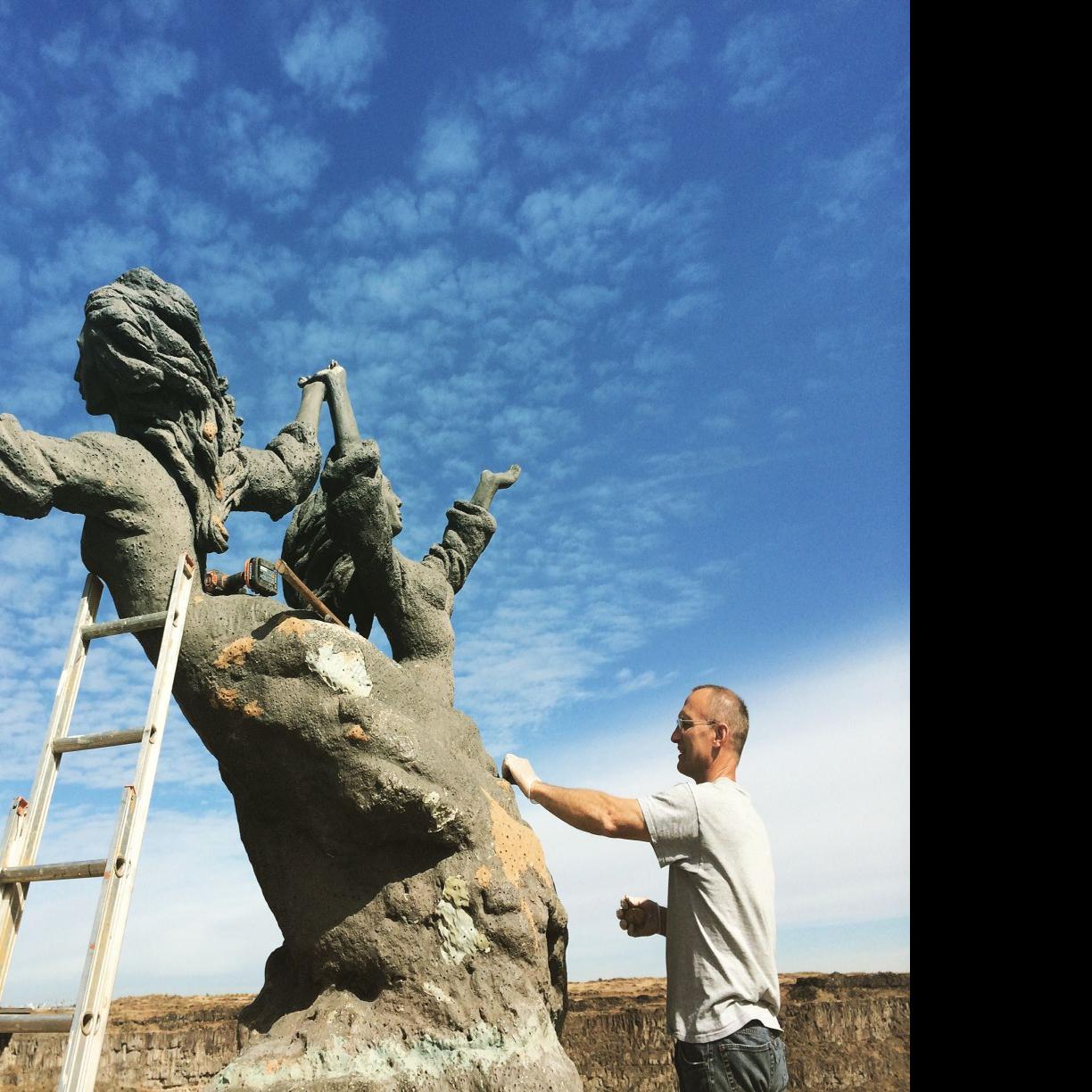 The Twins Sculpture Is Repaired After Years Of Sun Damage