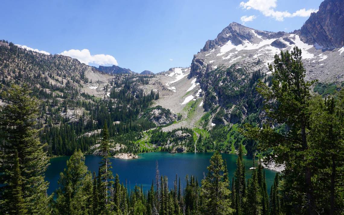 Alpine Lake and Alpine Peak, Sawtooth National Forest, wilderness