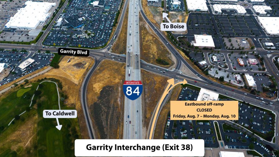 ITD closes I-84 and Garrity off-ramp in Nampa Friday for repaving