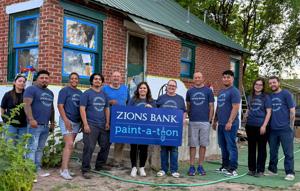 Zions Bank employees spruce up Heyburn home