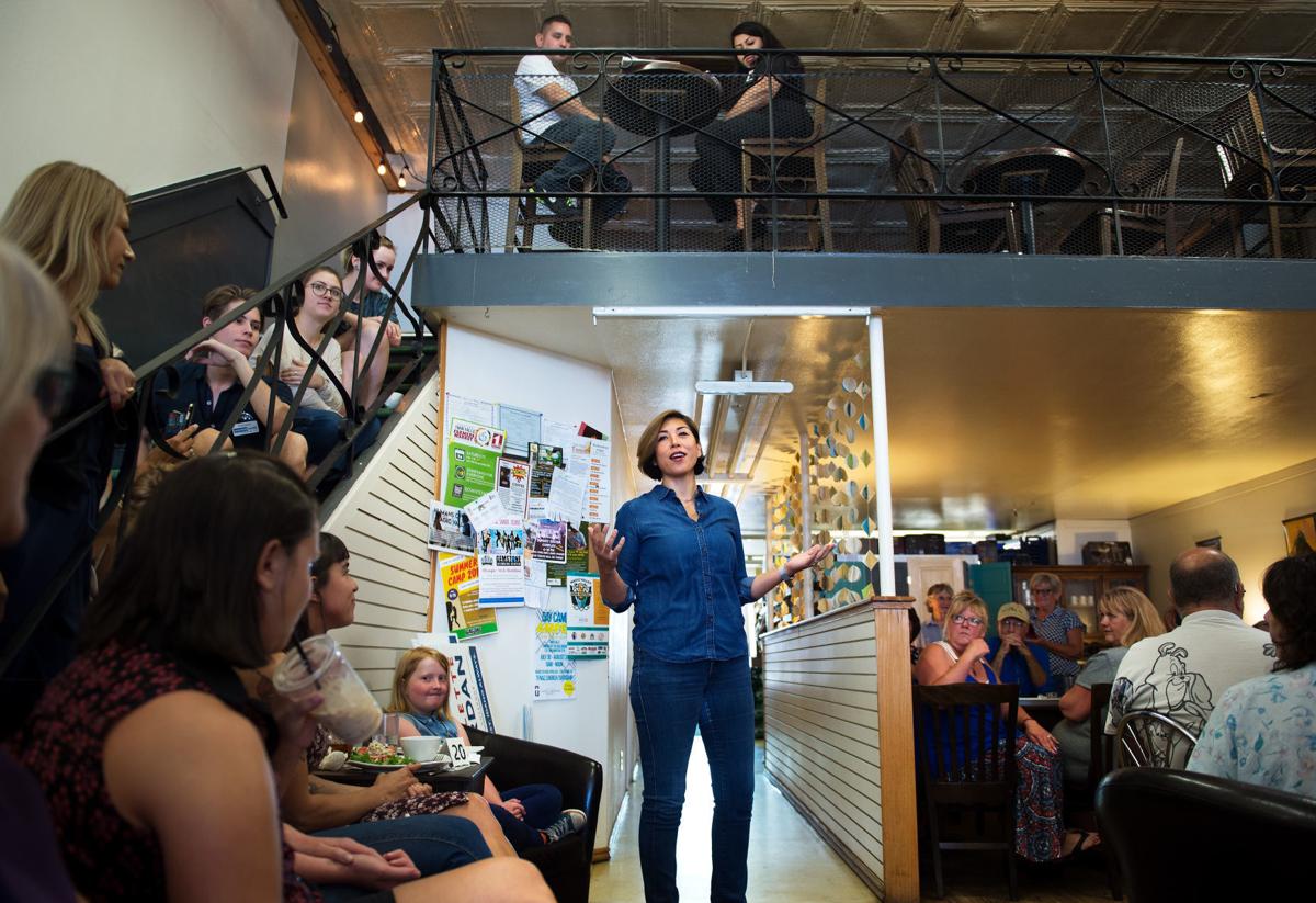 Democrat Jordan visits downtown Twin Falls