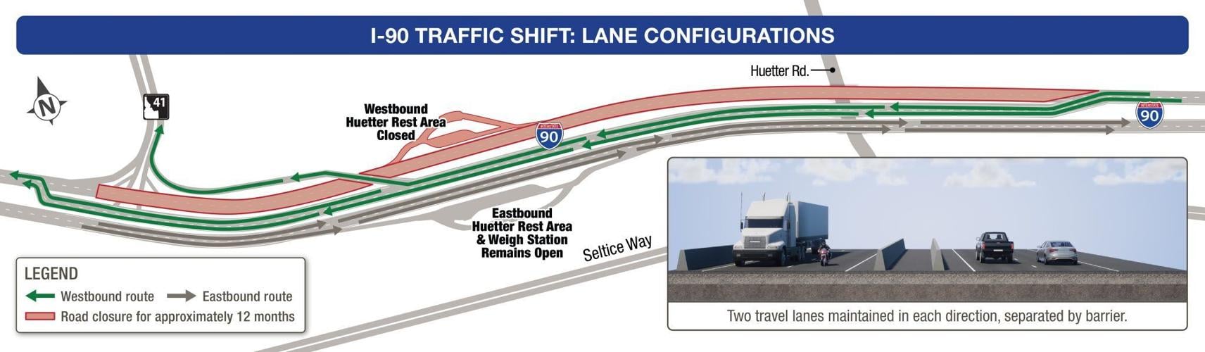 More closures planned now and in October as ITD prepares for major I-90 traffic shift
