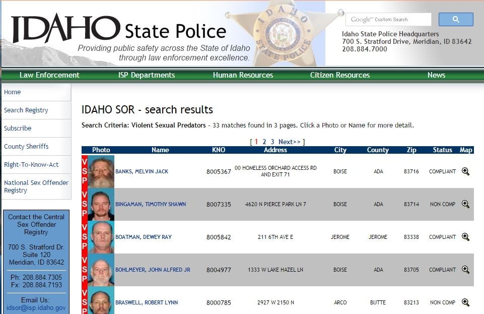 Idaho Senate Approves New 5 Tier Sex Offender Registry 5973