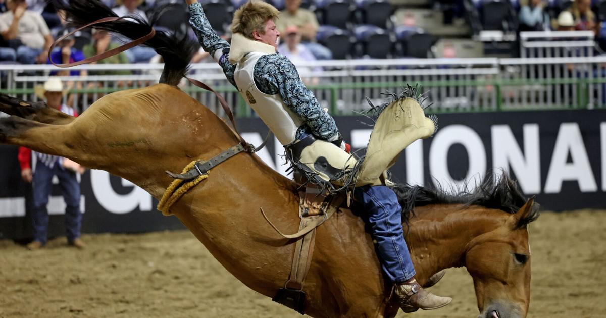Team Csi Rodeo Two CSI rodeo athletes compete on Tuesday at CNFR