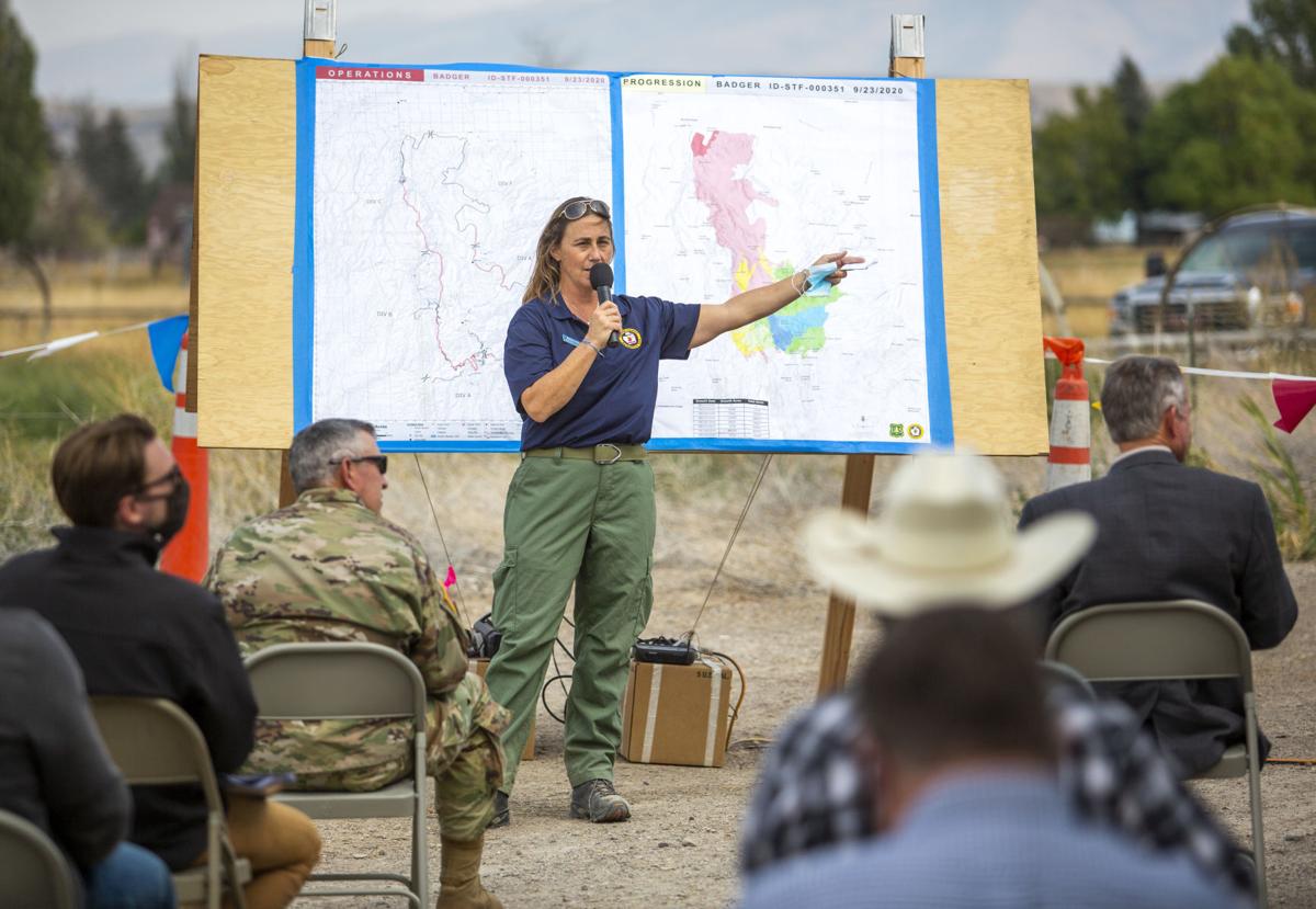 Gov. Little gets updated on Badger Fire