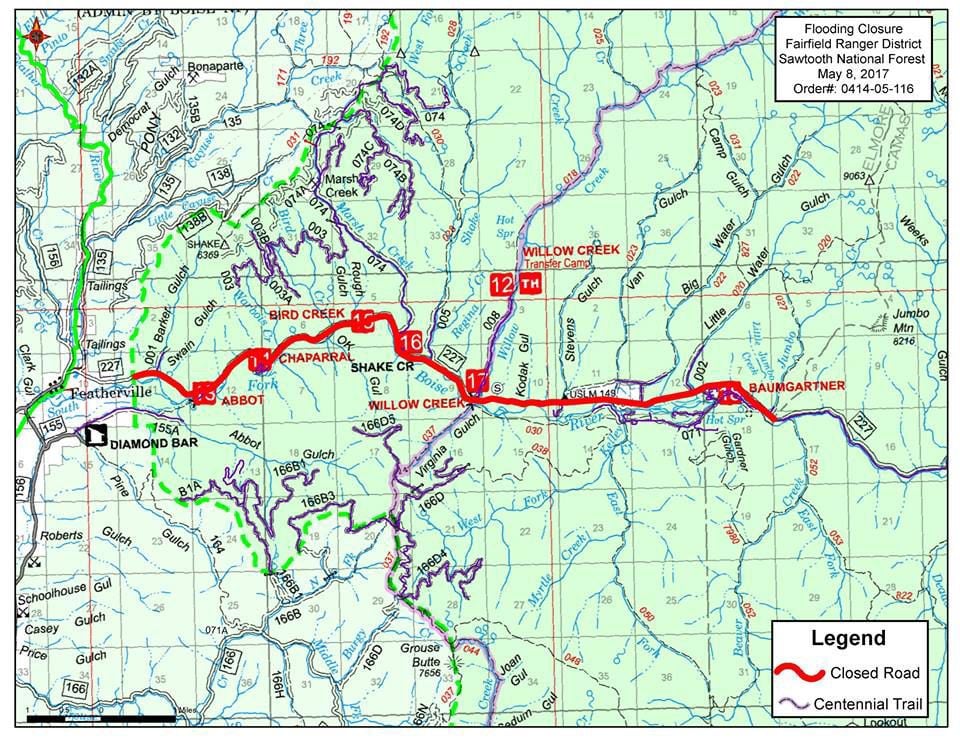 Flooding closes Featherville road