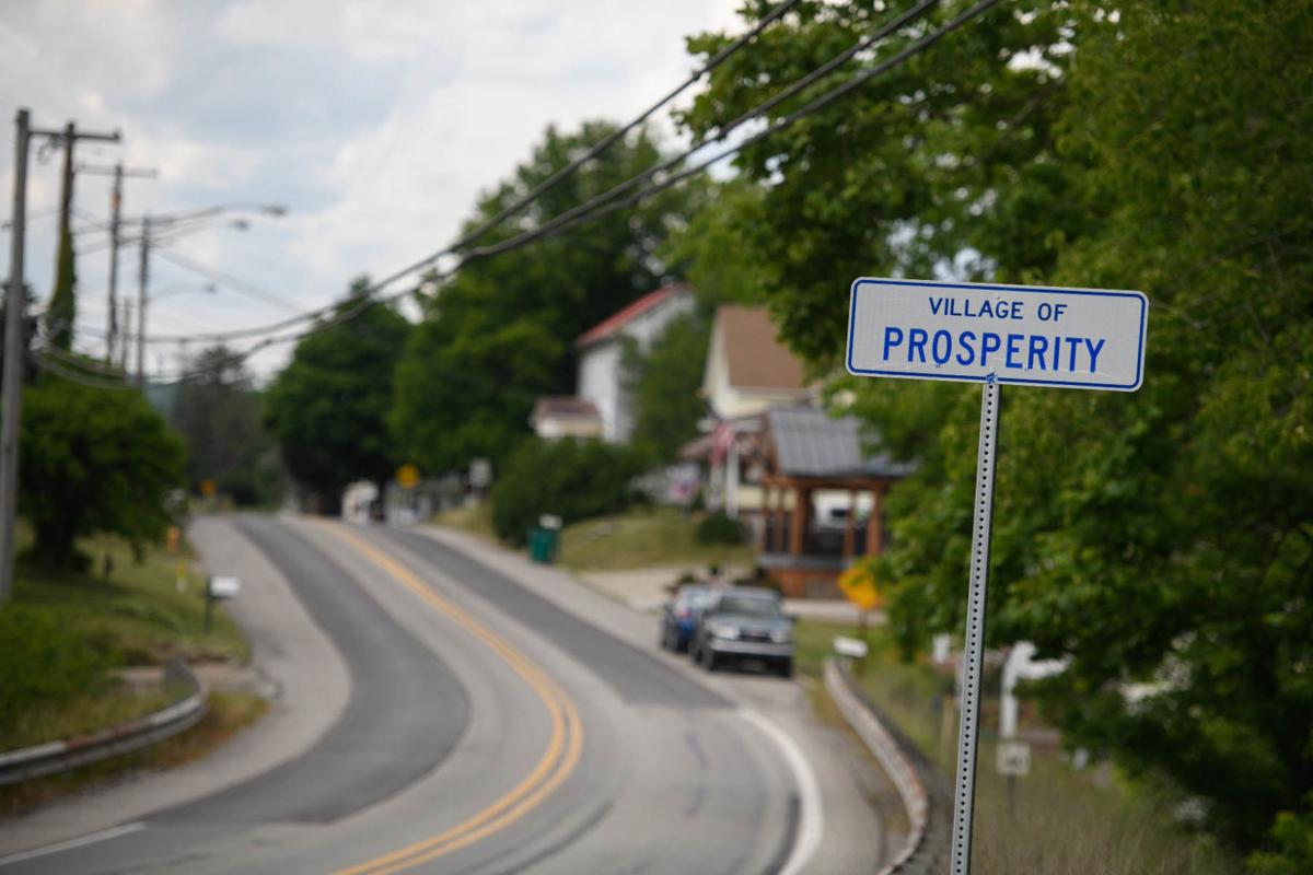 The sign for the village of Prosperity