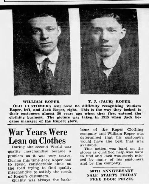 1962 9 26 More On William And Jack Roper S Clothing Stores