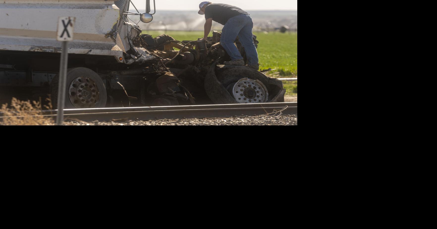 Dump truck collides with train near Kimberly