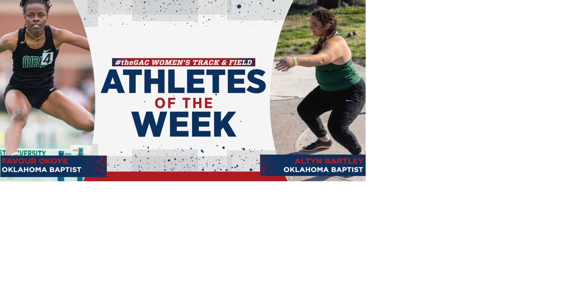 Oklahoma Baptist sweeps week's track and field honors