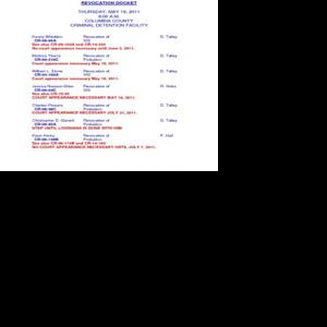 Columbia County revocation docket set for May 19 Public Records