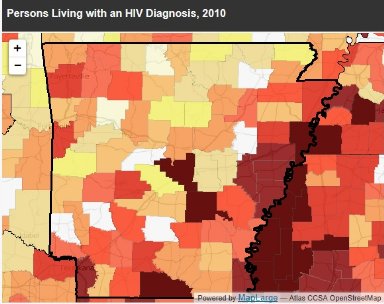 (With link) Interactive map examines HIV cases in Arkansas and Columbia ...