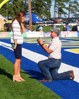 She said yes -- couple's engagement part of SAU Homecoming halftime