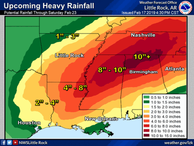 rain heavy week magnoliareporter weather national service forecasting arkansas south