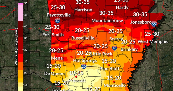 Magnolia Three-Day Weather/Sky Report: Clear days, cool nights