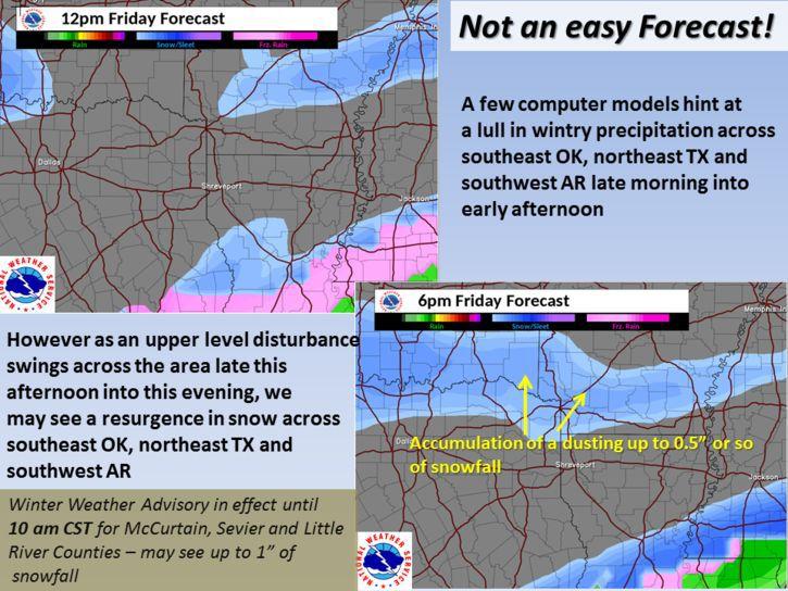 Up To A Inch Of Snow For Magnolia In Revised Friday Forecast