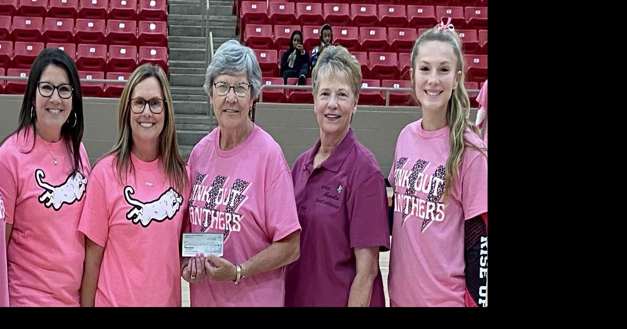 Magnolia volleyball team makes presentation to Steel Magnolias School