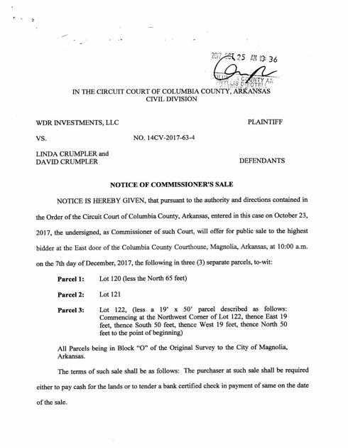 Legal Notice In The Circuit Court Of Columbia County