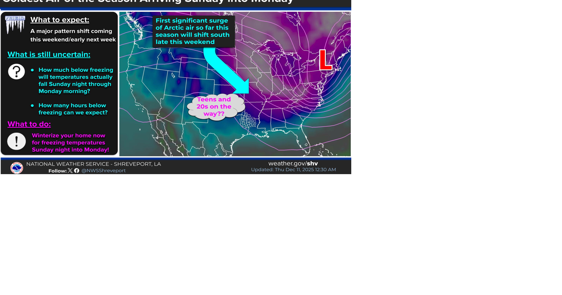 Magnolia Three-Day Weather/Sky Report: Sunny and a little warmer; Geminid shower near peak