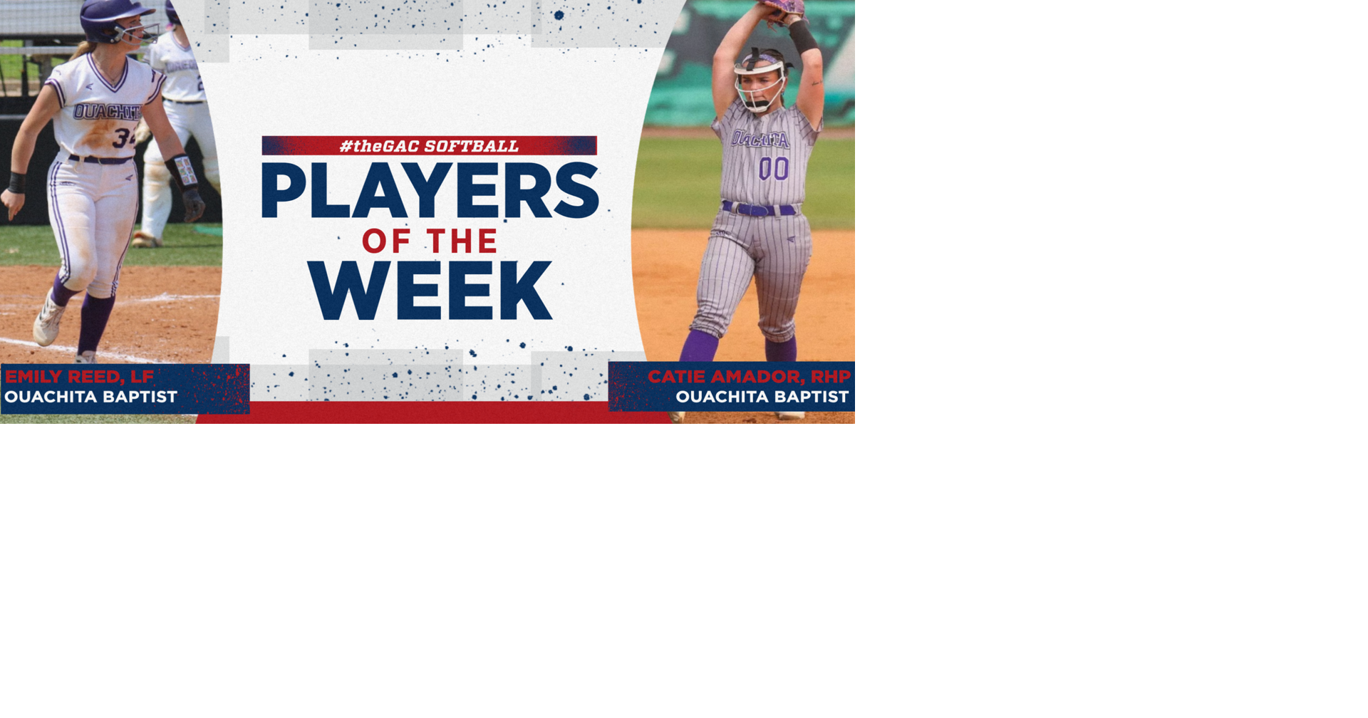 Ouachita sweeps week's GAC softball honors | Southern Arkansas ...