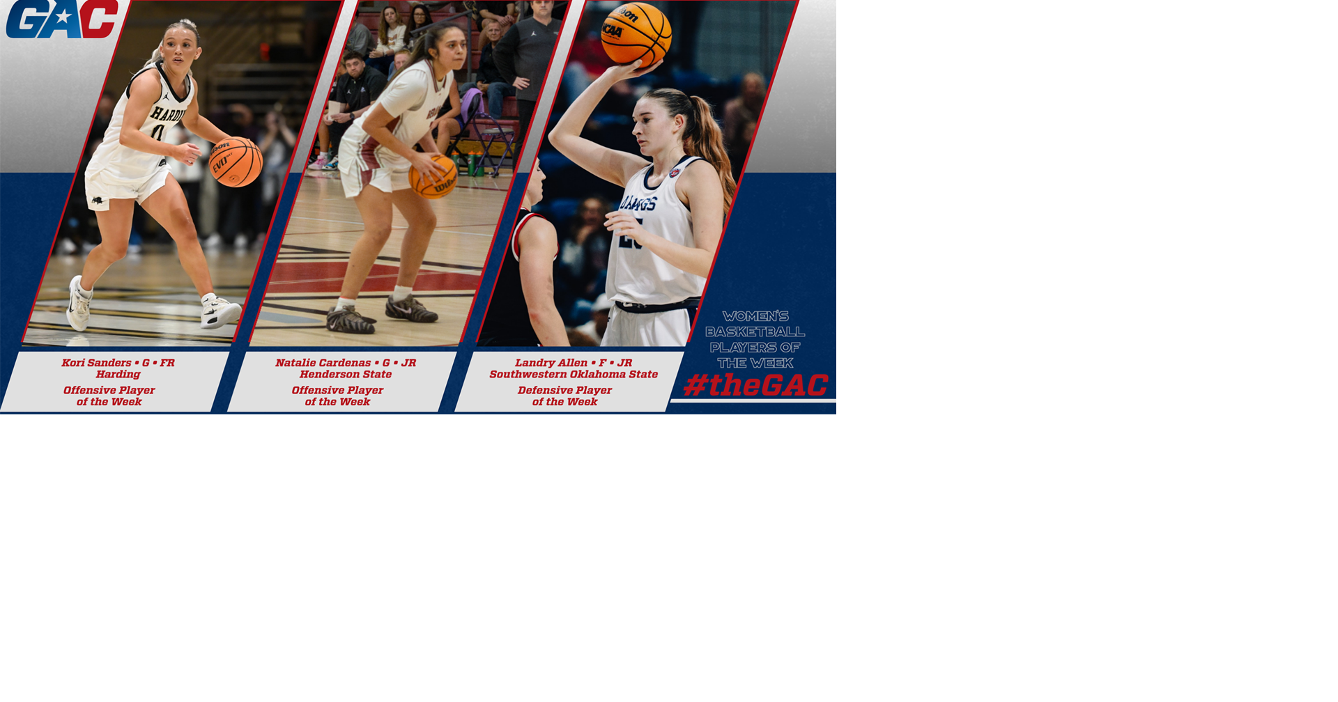 Harding, Henderson, Southwestern players receive Great American basketball honors