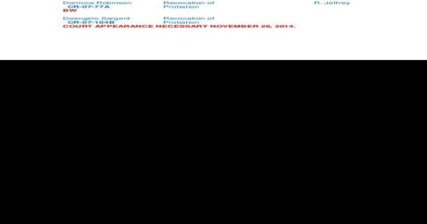 (With PDF of docket) Columbia court will hear probation revocation