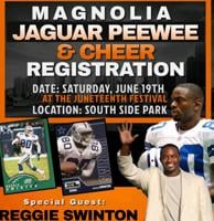 Magnolia Jaguars signing up cheer team and football players through June 25