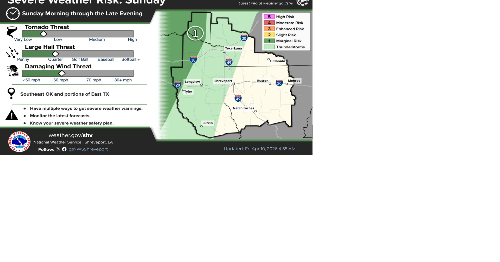 Magnolia Three-Day Weather/Sky Report: Warm and humid