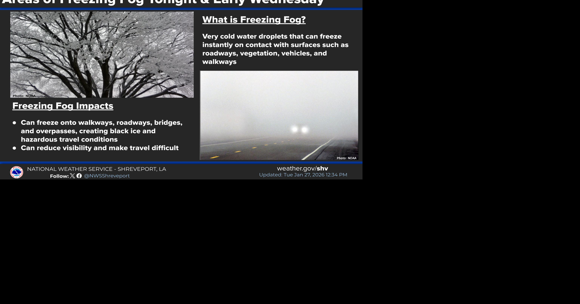 Magnolia Three-Day Weather/Sky Report: Below-normal temperatures, freezing fog