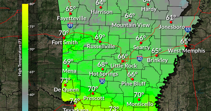 Magnolia Three-Day Weather/Sky Report: Mild and seasonable