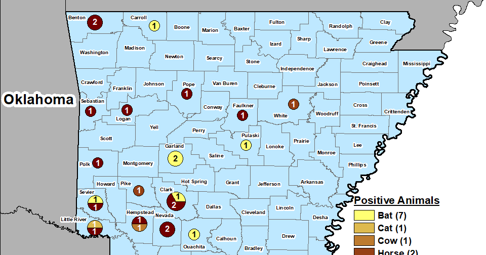 Arkansas' few rabies cases in 2019 mostly in Southwest region ...