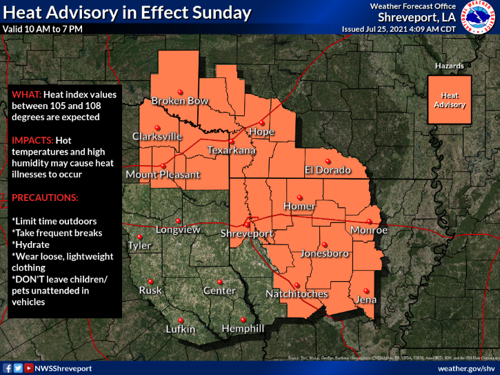 Heat advisory in effect for region today | Local News ...