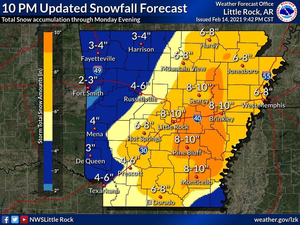 Winter Storm Arrives In South Arkansas With 4 6 Inches Of Snow Expected By Nightfall Local News Magnoliareporter Com
