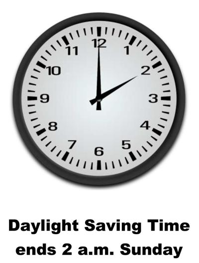 Central Standard Time resumes at 2 a.m. Sunday, roll clocks back one hour | Local News ...