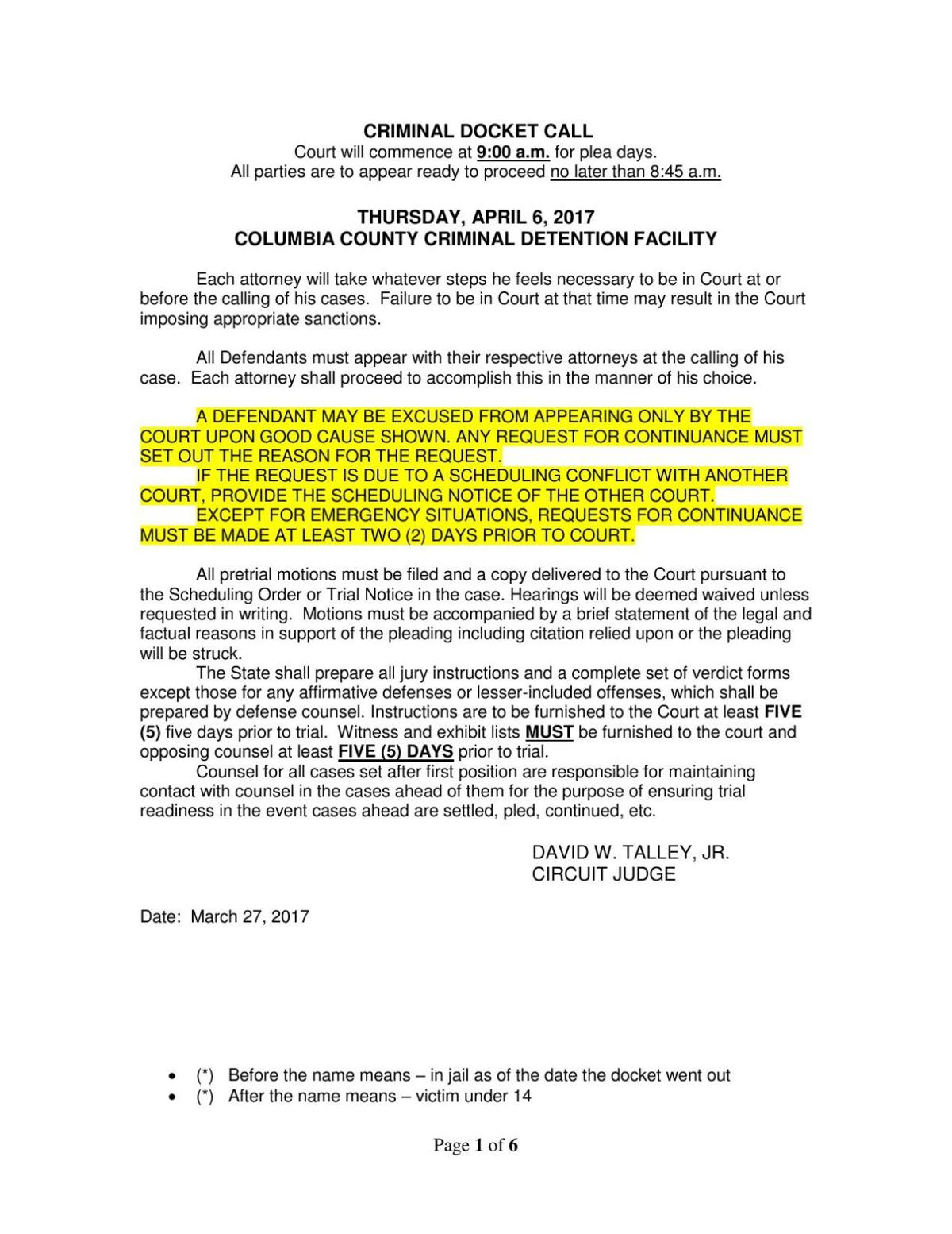 Cowlitz Superior Court Docket - 9as3vop